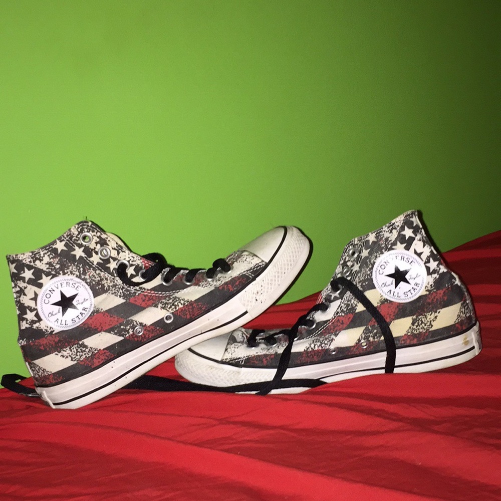 Red white and blue converse